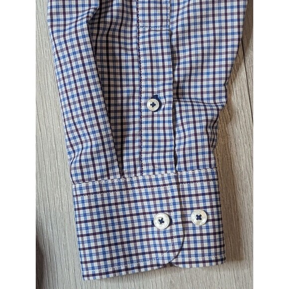 UNTUCKIT Mens Sz 3XL XXXL Blue  Purple White Gingham Check Long-Sleeve Button-Up - Picture 4 of 12